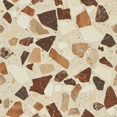 Vintage Terrazzo Flooring with Warm Color Palette and Distressed Finish for Authentic Look
