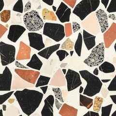 Modern Geometric Terrazzo Flooring with Bold Graphic Design and Sharp Defined Edge