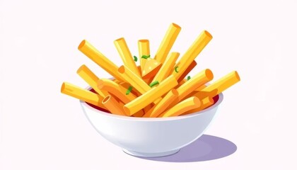 Cheese Fries in a White Bowl	