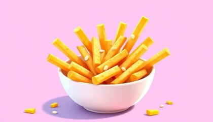 Cheese Fries in a White Bowl	
