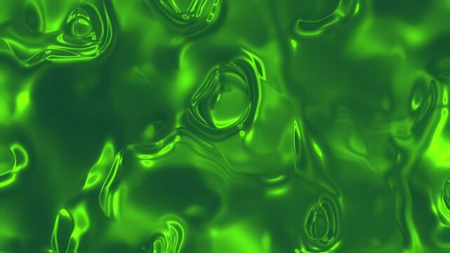 Abstract green liquid surface flow background