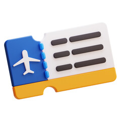 boarding pass  3d icon illustration