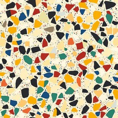 Vibrant Geometric Terrazzo Flooring with Whimsical Design