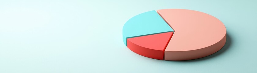 Obraz premium Colorful pie chart illustrating data distribution in a simplistic style, perfect for business presentations and reports.