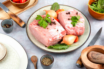 Raw meat for barbecue.