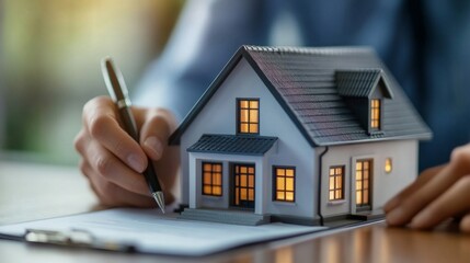 an image of someone signing a contract for their brand new house showing a sense of urgency, AI Generative