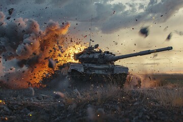 ai generative tank explodes and burns