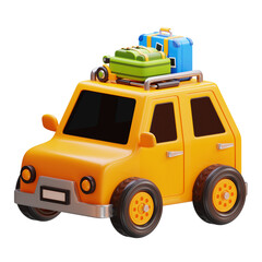 Naklejka premium travel car 3d icon illustration