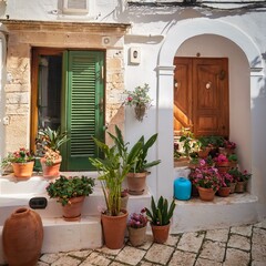 village in Apulia, Italy, AI generated