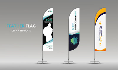 Corporate Business wave feather flag design