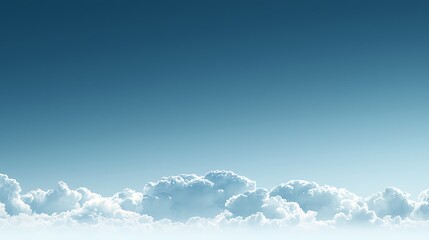White fluffy clouds float in a bright blue sky, evoking peace and simplicity.