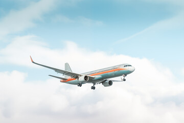 Fototapeta premium airplane flying in the sky at high altitude