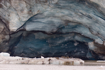 The beautiful colors of the Nathorstbreen glacier in Svalbard