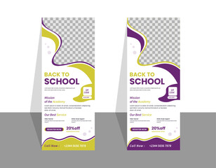 Modern educational roll up banner design for school study