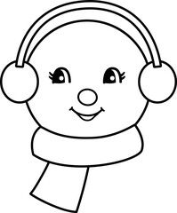 Retro snowman head outline vector
vintage snowman face outline svg.
Retro snowman avatar with big eyes outline vector.