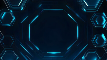 Blue Hexagonal Sci-fi Design 71