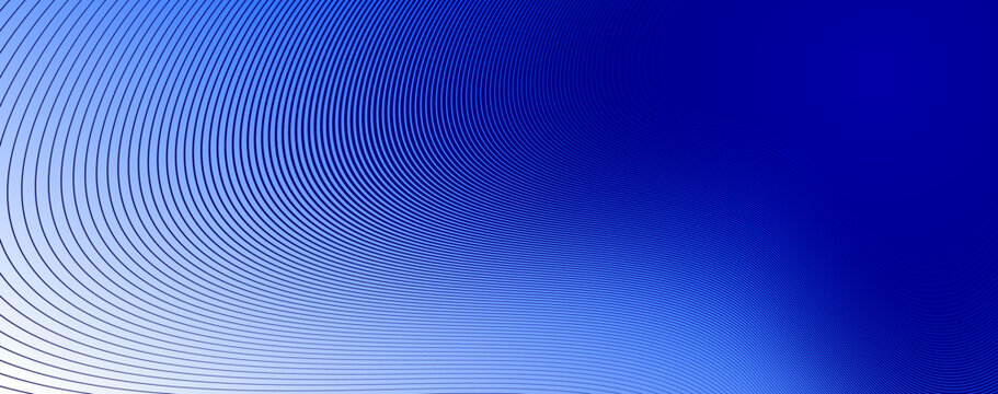 Blue lines in 3D perspective vector abstract background, dynamic linear minimal design, wave lied pattern in dimensional and movement.