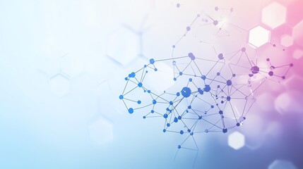 Abstract Network Connection Background with Blue, White, and Pink Colors