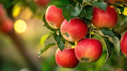 Ripe Apples Hanging on a Branch