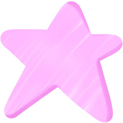 pink star created with pastel watercolors