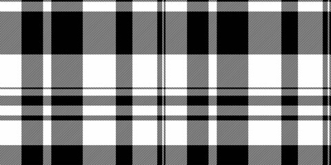 Age textile texture fabric, colourful vector seamless check. Purity tartan pattern plaid background in black and white colors.