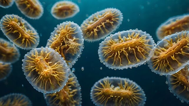 Single-celled Protozoa Moving in Water