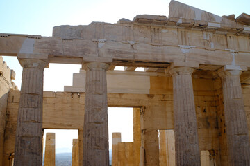 Fototapeta premium ancient clasic ruins in athenea acropolis