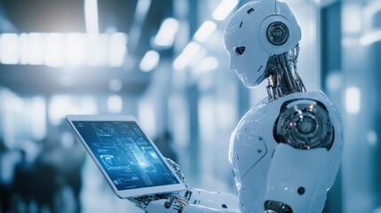 Robot using a tablet