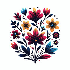 Colorful flowers on a white background
