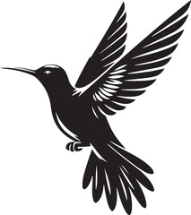 A striking vector artwork depicting the silhouette of a hummingbird, symbolizing freedom and grace in motion.