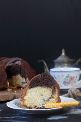 marble cake , homemade marble cake