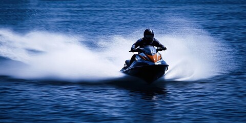 jet ski speeding across the water
