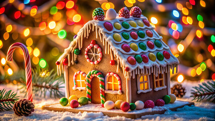 Naklejka premium christmas gingerbread house