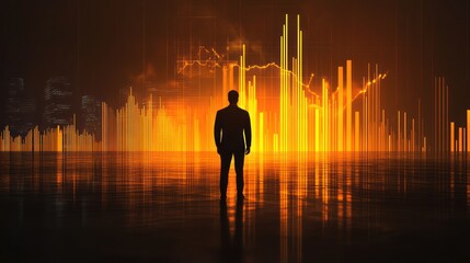 Silhouette of Man Facing the Future