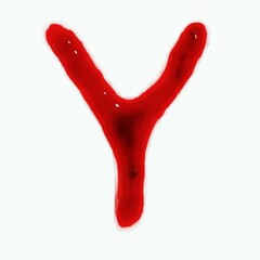 red wine or blood alphabets font for design or food concept