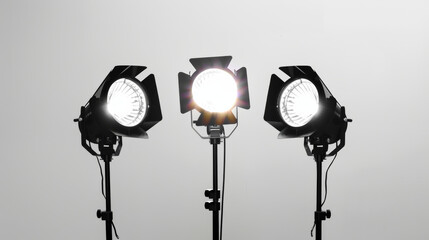 Strobe lights for creating dramatic lighting effects isolated on white background