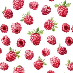 Watercolor seamless pattern of raspberry fudge, isolated on a white background, offering a creative and artistic design.