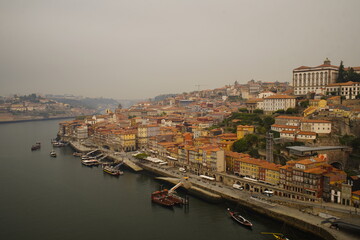 View of the old town of Porto, taken from Vila Nova de Gaia, Portugal.