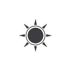Sun icon in flat style. Weather forecast vector illustration on white isolated background. Summer business concept.