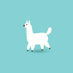 Cute llama minimalist vector illustration