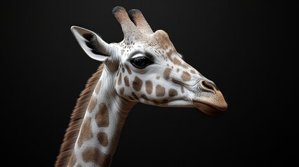 A close up of a giraffe's head