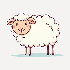 Cute cartoon sheep illustration
