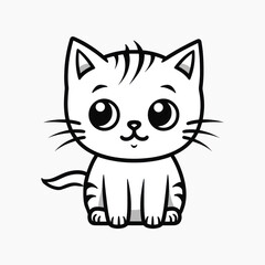 Cute cartoon kitten illustration