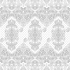 seamless paisley border pattern on white  background