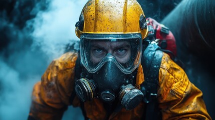 Firefighter in Hazardous Environment