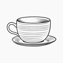 Elegant hand-drawn coffee cup