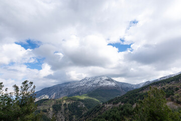 mountains and clouds