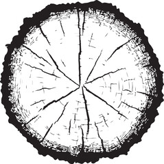 Cross Section Tree Wood Silhouette Vector