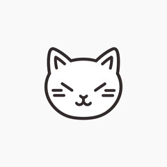 Minimalist cat face line drawing