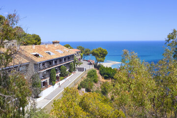 View of house near sea in Malaga, Spain